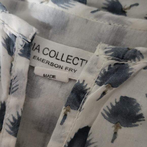 Emerson Fry Isla Mini Dress White Print Babydoll Cotton HandBlock Swingy Small - Picture 11 of 16